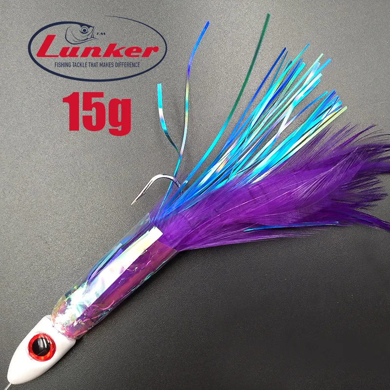 

Lunker wahoo rig 15g trolling lures wire ballyhoo boat red snapper skirts salt water tuna marlin sea