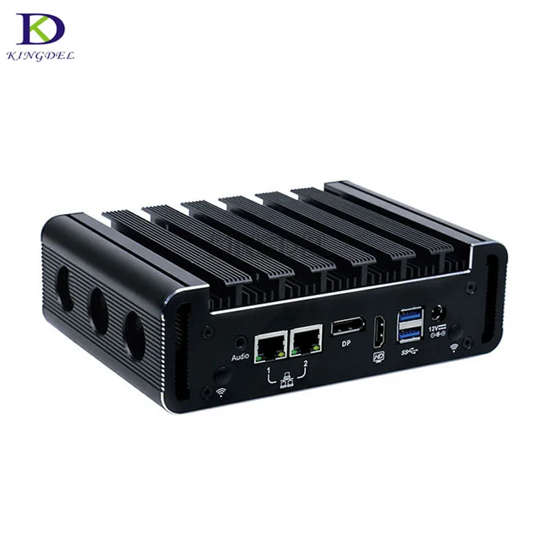 DDR4 Mini PC Newest Style Industrial HTPC Fanless Mini PC Intel Dual Core i7 7500U with DP HDMI 2*COM 2*LAN Computer Windows10