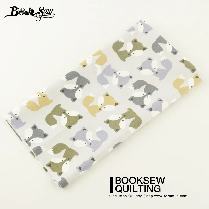 Booksew Лисий дизайн домашний текстиль 100% серая хлопчатобумажная саржевая ткань