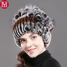 Эластичного трикотажного меха кролика рекса, шапочки для девочек Настоящий мех кролика шапка натуральный Лисий мех шапка из меха кролика рекс опт и розница
