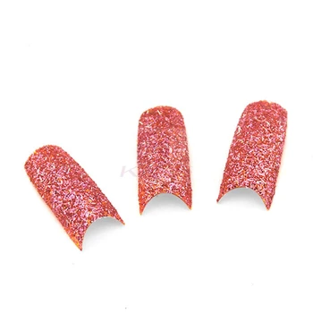 

NEW ARRIVAL 70PCS/LOT Glitter nail tip Orange Color Glitter Designed False French Nail Art Tips HOT