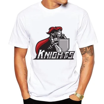 

Funny t shirts Knight mascot with shield printing summer brand white short sleeve casual men's T-shirt homme tshirt no glue pri