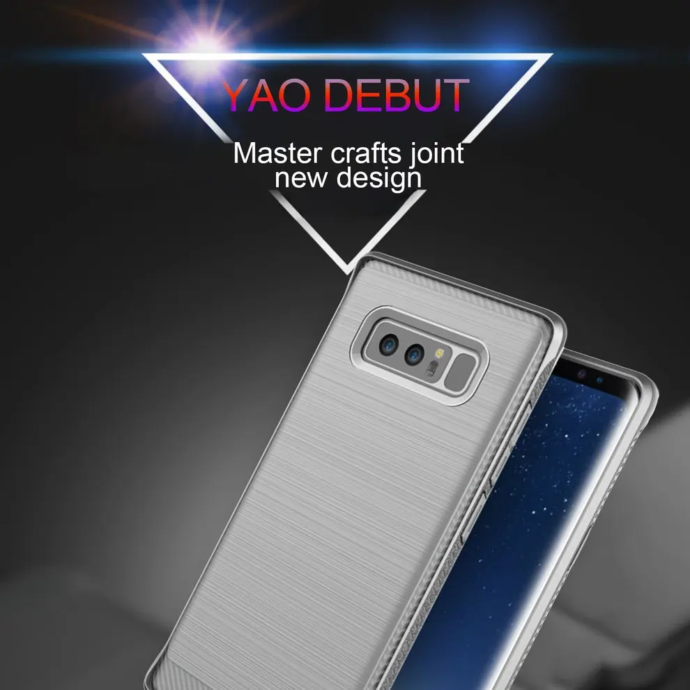 

2 Pcs Innovative Drawing Lines Soft Grey Case For Samsung Galaxy Note 8 Shockproof Scratch-resistant Phone Protective Cover