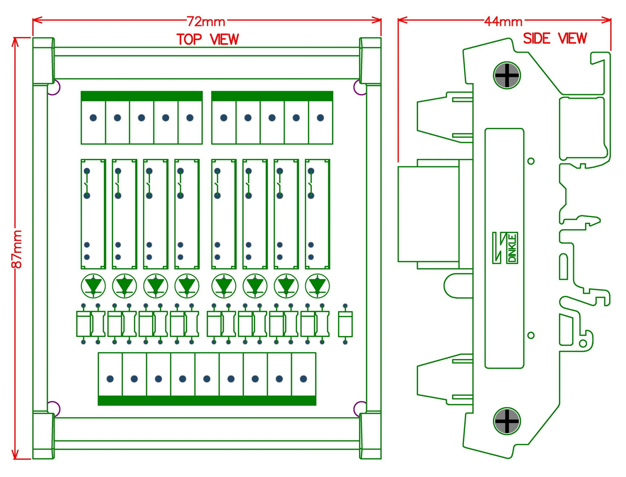 Тонкий DIN рейку крепление DC12V раковина/NPN 8 SPST NO 5A модуль реле питания PA1a 12V|module