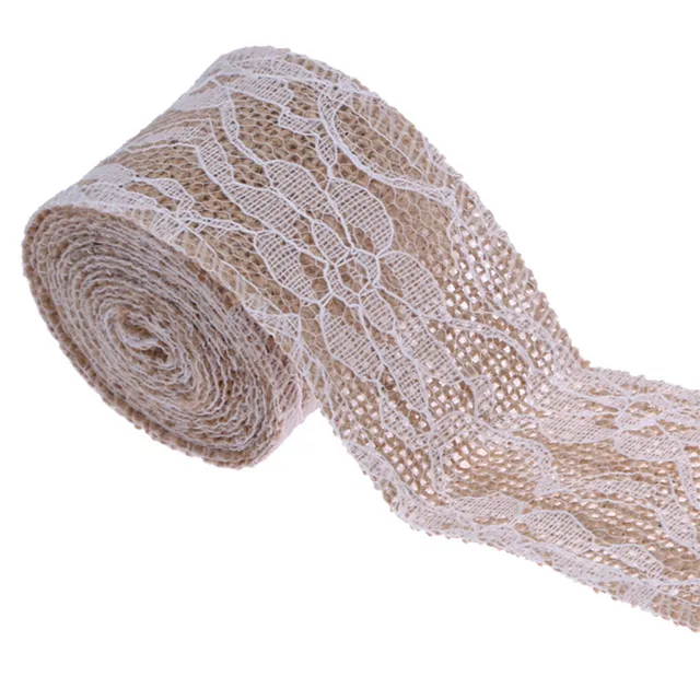 Natural Jute Hessian Burlap Lace Ribbon Rustic Weddings Belting Strap Floristry