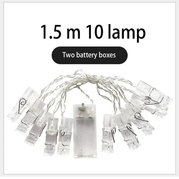 

Photo Clip Holder USB LED String lights Fairy Garland For Christmas New Year Wedding Home Indoor Decoration Battery Powered