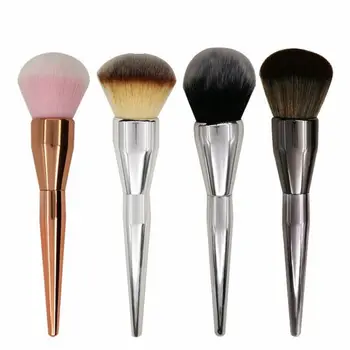 

gold handle soft synthetic hair powder brush special 4colors hair silver plastic handle blusher make up brushes in powder