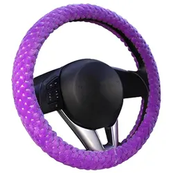Зимняя крышка рулевого колеса автомобиля/Универсальные мягкие теплые плюшевые чехлы для руля женщин мужчин девочек салона фиолетовый
