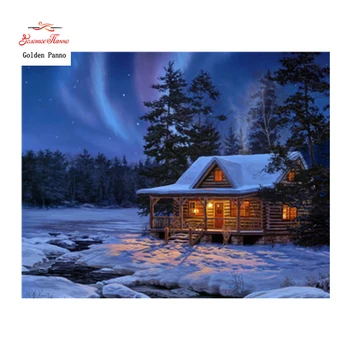 

Golden Panno,Needlework,DIY DMC Cross stitch,Sets For Embroidery kit 14ct unprinted night cross-Stitching,christmas 0125