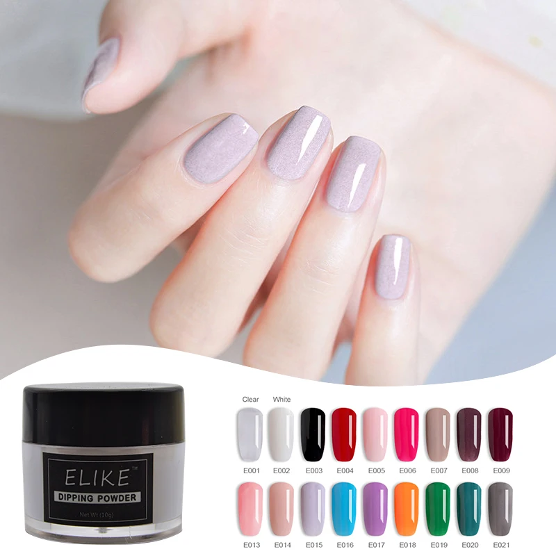 ELIKE nail glitter dip powder 10g holographic long lasting without lamp