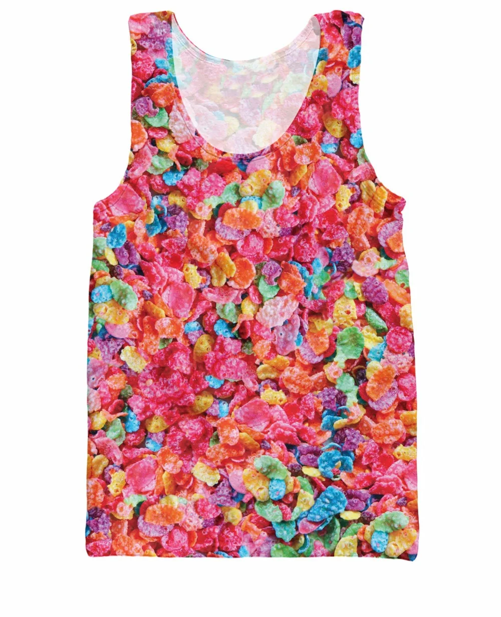 Fruity Pebbles Tank Top Pebbles Flintstone Colorful fruity cereal Women