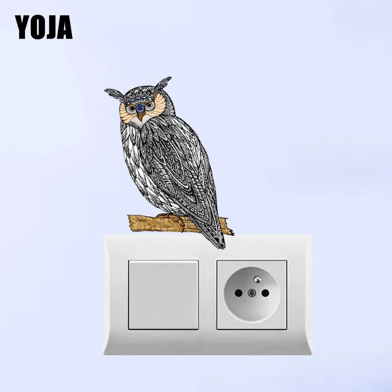 YOJA Coolest Owl Sticker Switch Living Room Bedroom Wall Colored Decor