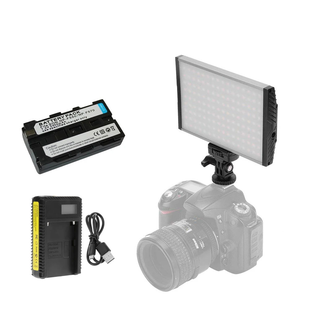 Сверхтонкая Двухцветная светодиодная лампа для камеры Canon, Nikon, Sony, DSLR, 3200K-5600K, 144 шт.