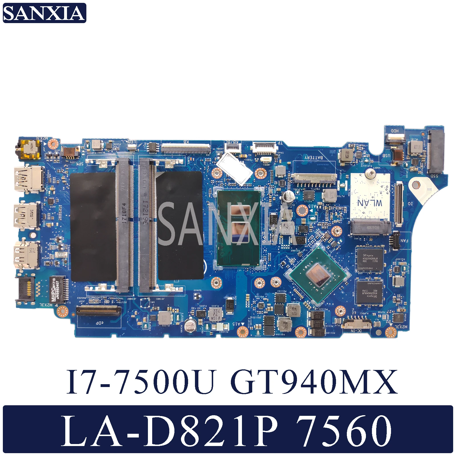 KEFU BKD40 LA-D821P اللوحة المحمول لديل انسبايرون 7560 7460 اختبار اللوحة الأصلية I7-7500U GT940MX KEFU BKD40 LA-D821P اللوحة المحمول لديل انسبايرون 7560 7460 اختبار اللوحة الأصلية I7-7500U GT940MX