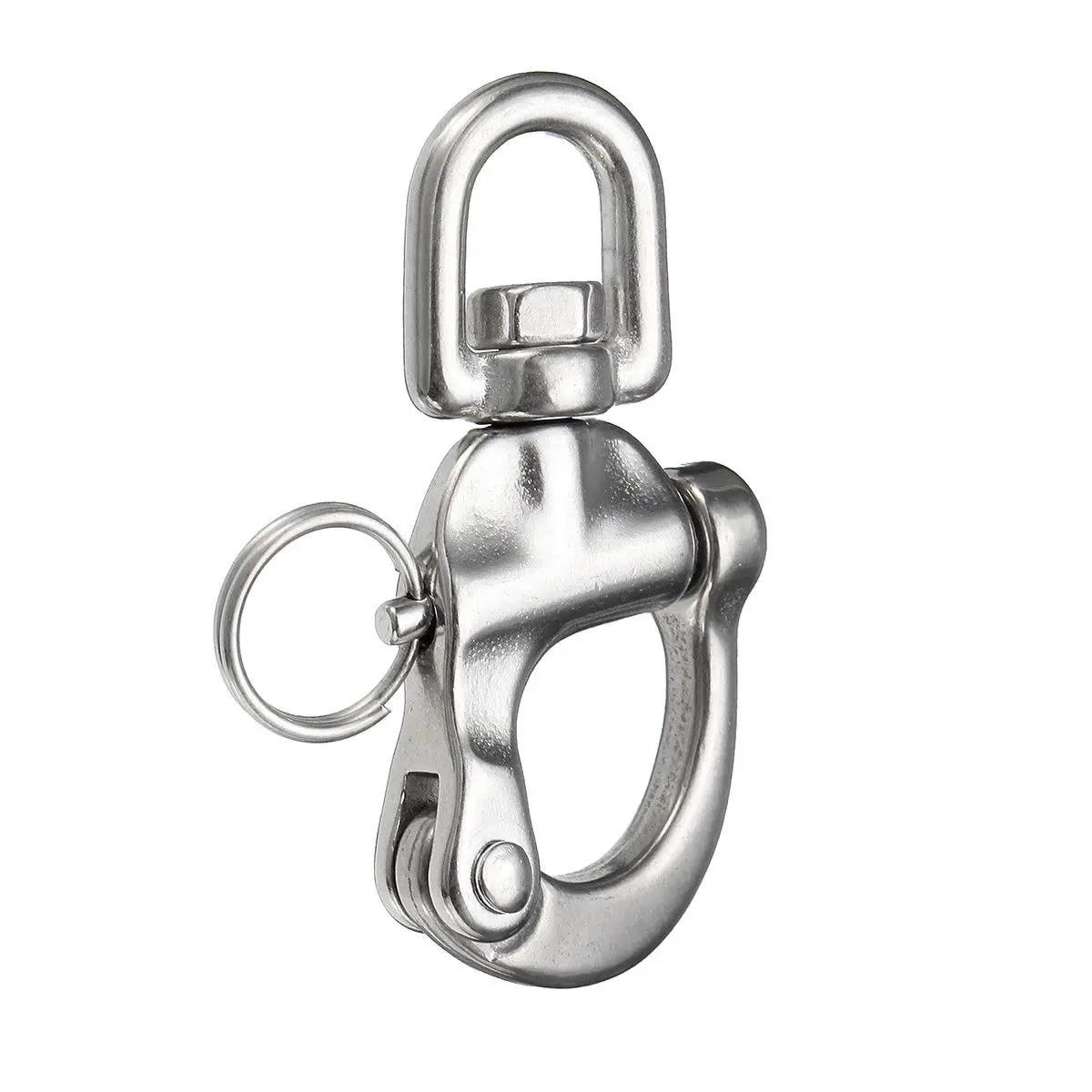 Mayitr 316 Stainless Steel Swivel Shackle Quick Release Boat Anchor Chain Eye Shackle Swivel Snap Hook for Marine Architectural