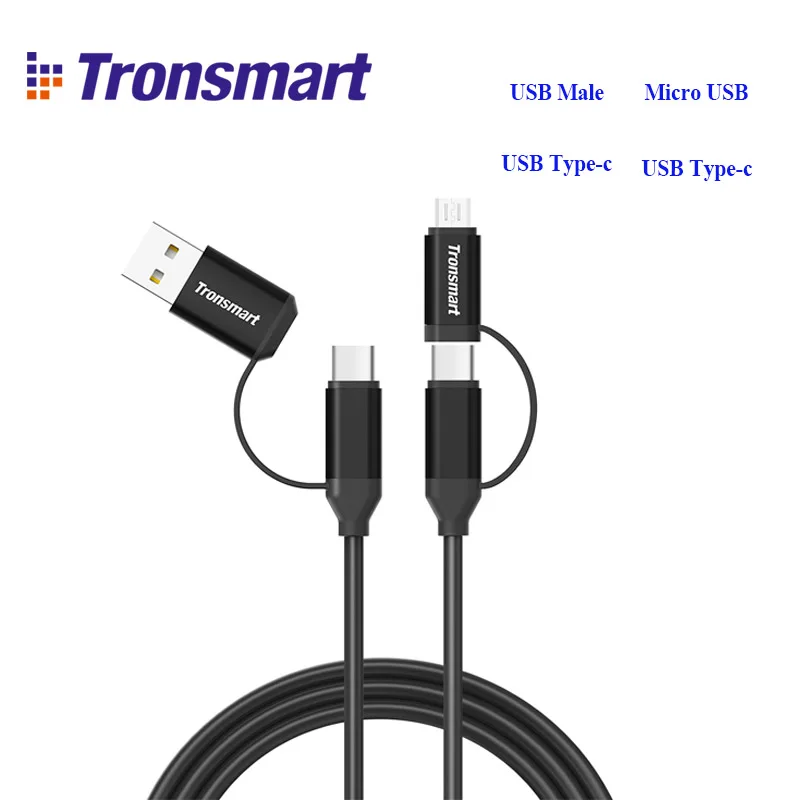 Tronsmart C4N1 4 en 1 Tipo C Cable a Micro USB y USB 2,0 adaptadores para cargador sincronización de datos para Samsung Galaxy Pixel/Pixel XL