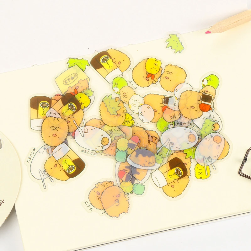 

DL Japanese cute animal transparent PVC plane diaries sticker 50 entry Wholesale price office & school stationery small gift