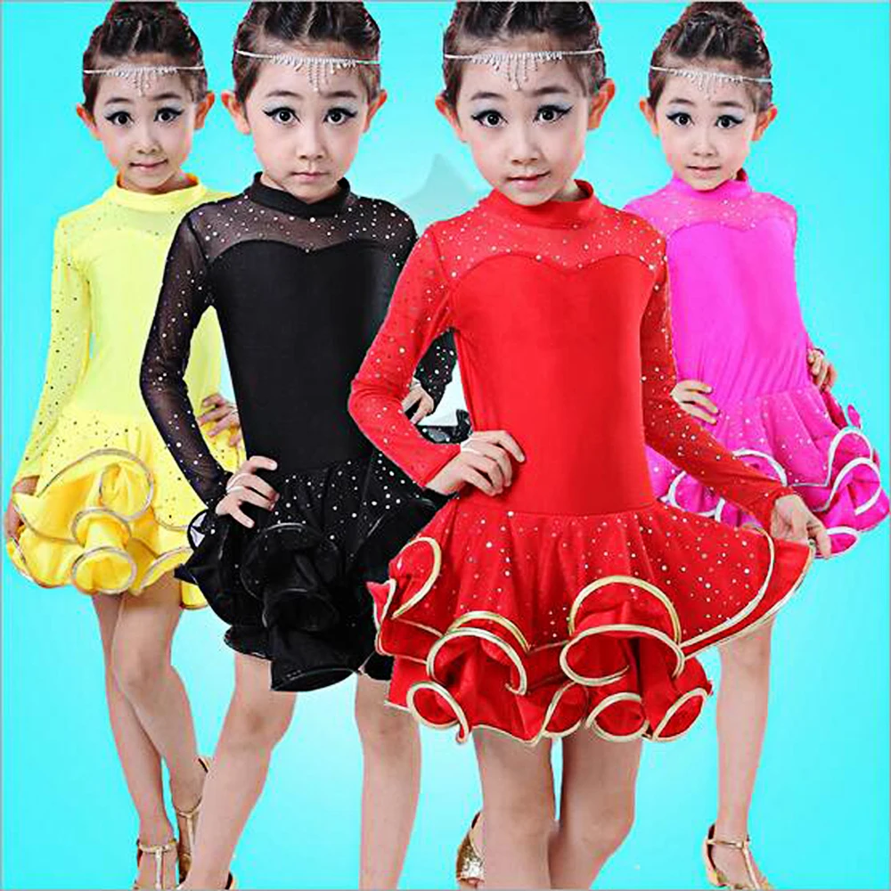Girls Kids Gymnastics Ballet Dance Dress With Tutu Skirt