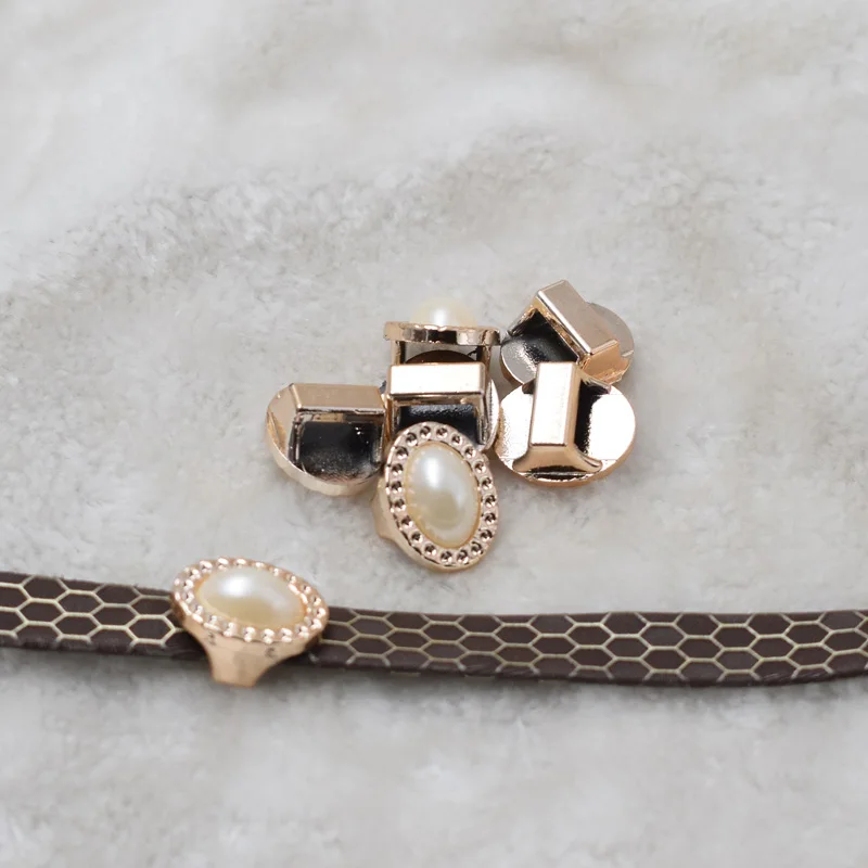 

new Oval pearl uv gold color no fade ccb ribbon buckles 17/20mm, 20pcs rope ribbon slider gold flower acessories for bag shoe