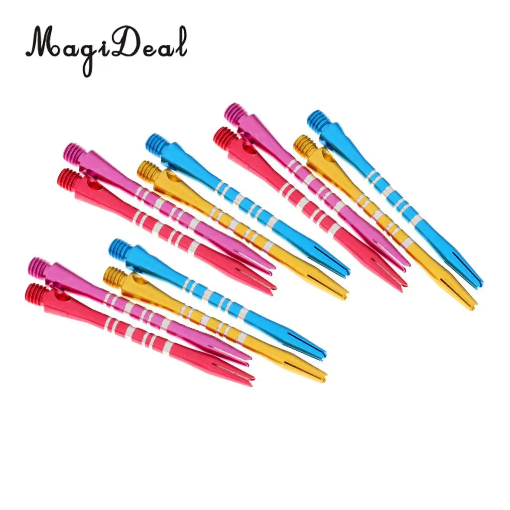 MagiDeal Durable 12Pcs/Package 52mm Thread Alloy Re-Grooved Dart Stems Shafts for Fun Family Party Bar Dart Game Supplies Multi