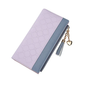 

Women Long Wallet Zipper Simple PU Durable Change Purse for Cards Coins MSJ99