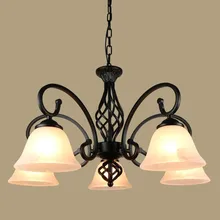 Modern Metal Body Glass lampshade Chandelier E27 Led bulb Light Ceiling Lamp European Traditional Decoration Lighting Fixture M