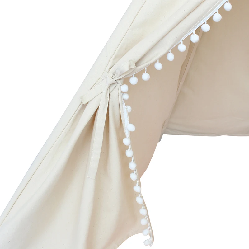 Tenda para Crianças Teepees para Crianças Tenda para Bebê Laço Tipi Algodão Playhouse Dobrável Jogar Leitura Canto Extra 5 Usd Cupom 13 Barraca brinquedo