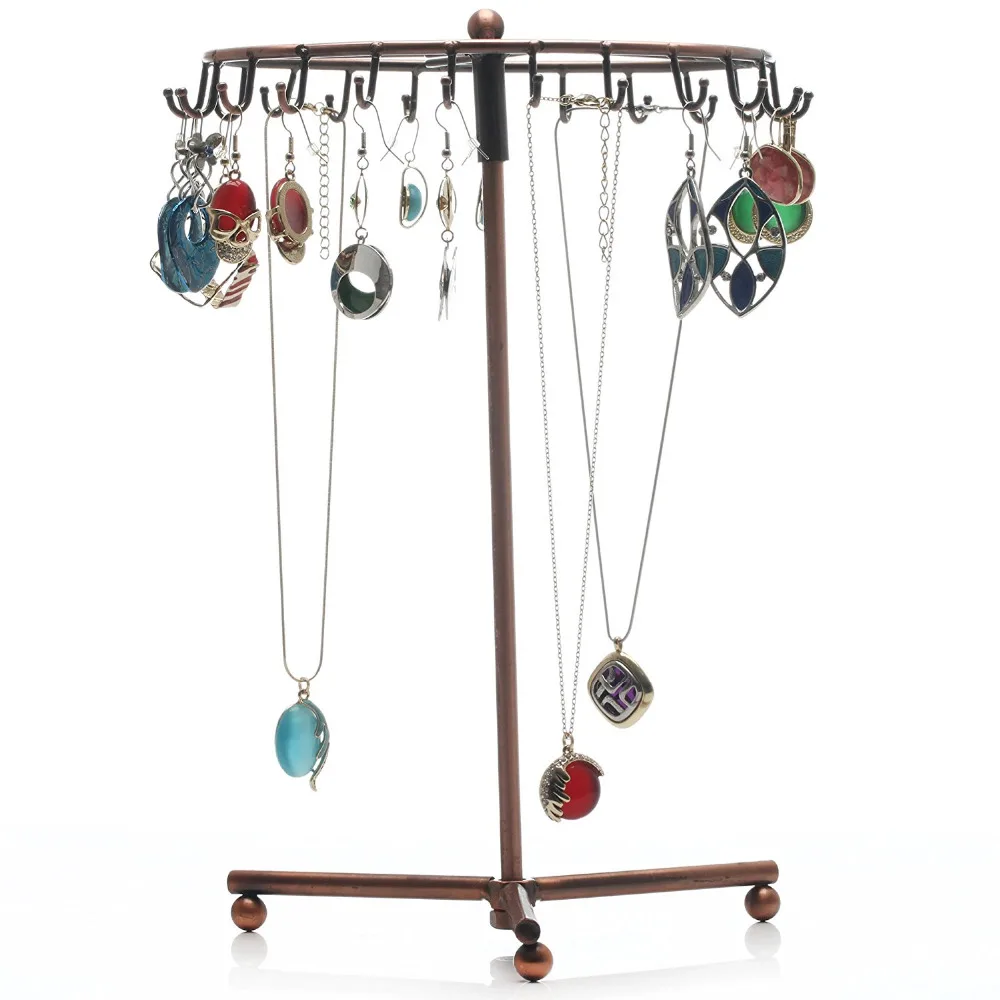 

Rotating Jewelry Holder Stand Display Organizer for Earrings Necklaces Bracelets