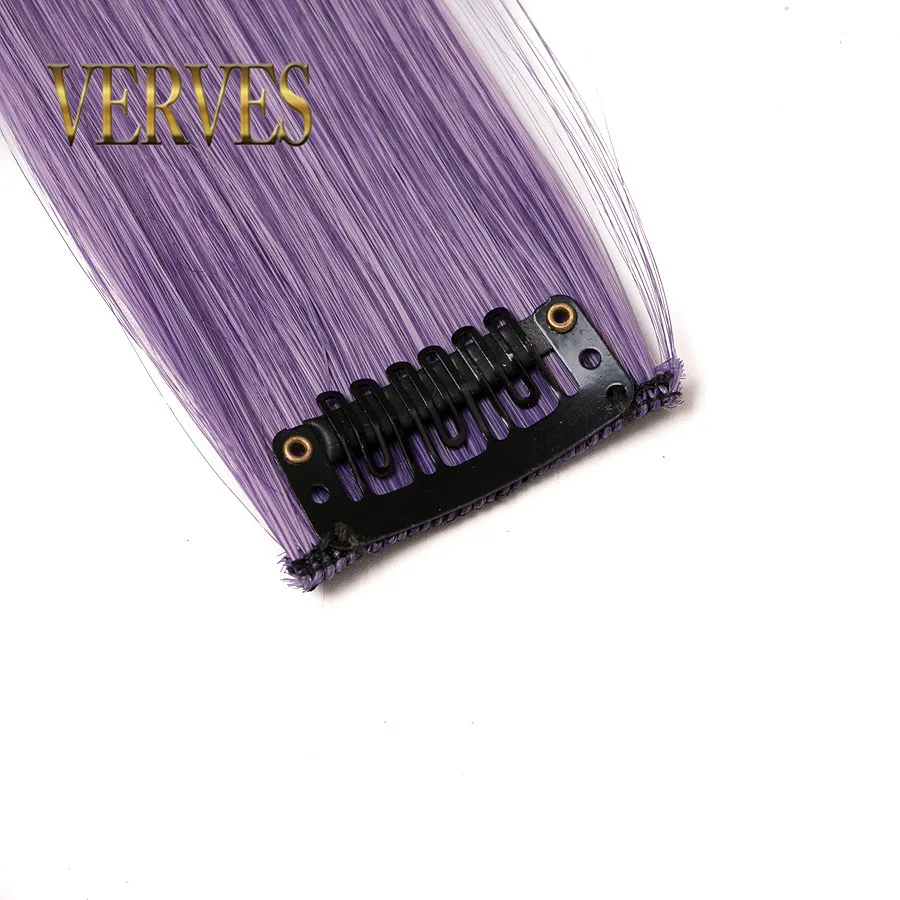 VERVES 10 pcs/lot Synthetic hair Straight Clip In Extension 18 inch on cosplay ombre braiding hair extensions