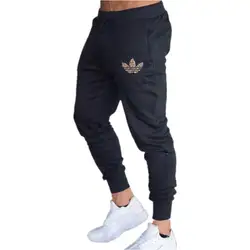 2019 демисезонный для мужчин бегунов мужской мотобрюки брюки для девочек Jogger серый повседневное эластичный хлопок Фитнес логотип уличная