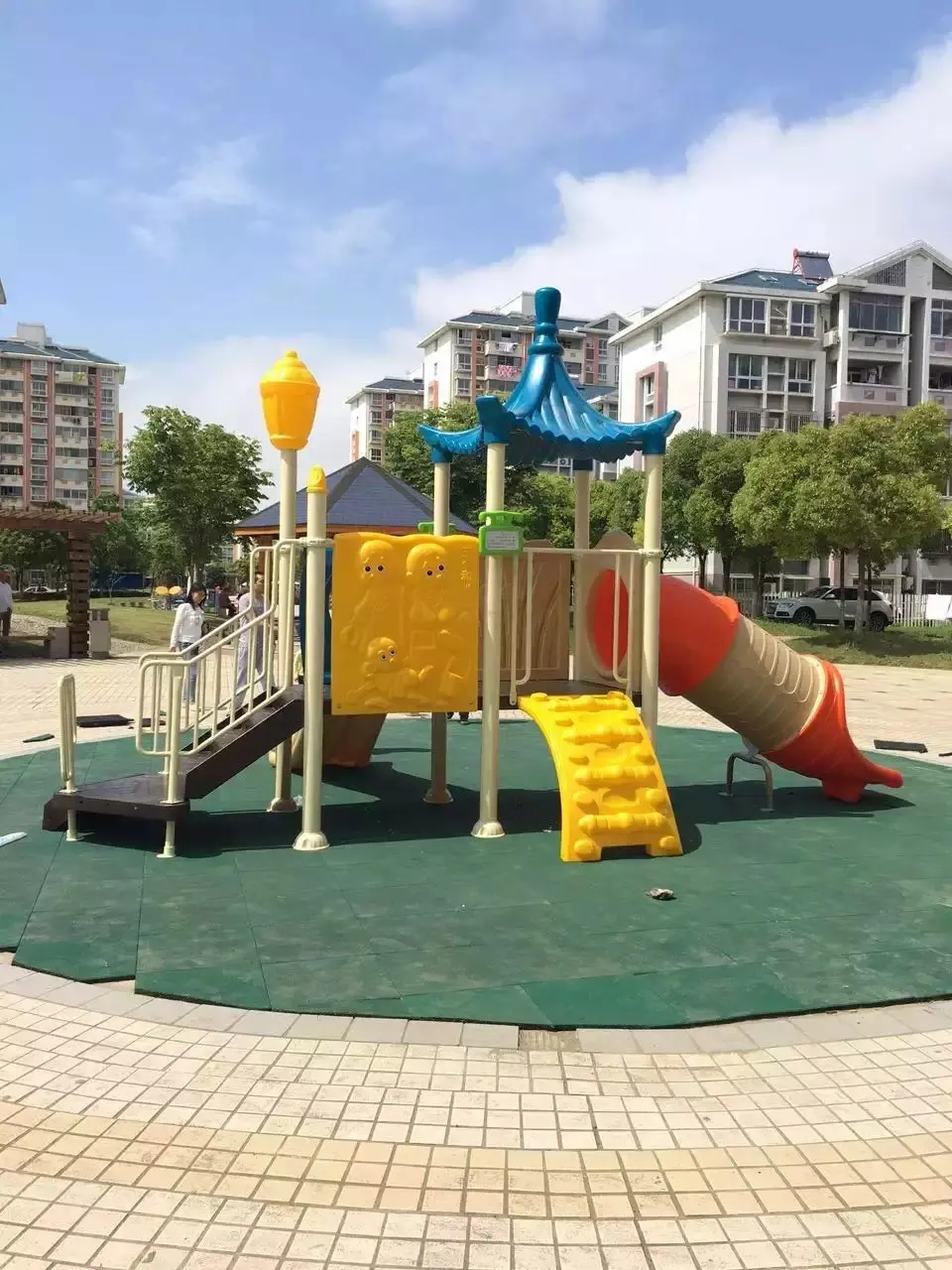 Экспортируется в Россию детская игровая площадка Slide EN1176 сертифицированное оборудование для парков развлечений HZ-048a
