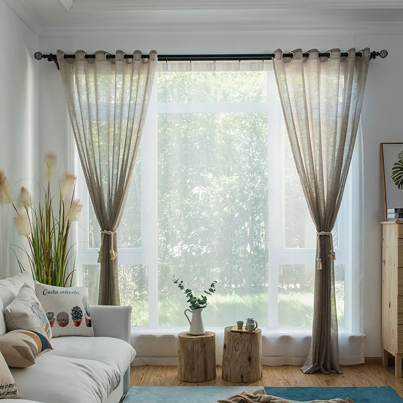 Grey sólido puro tul Para la Sala De Cortinas Para Sala De Estar Translucidus paneles De ventana De Cortinas De cocina Su004 * 30