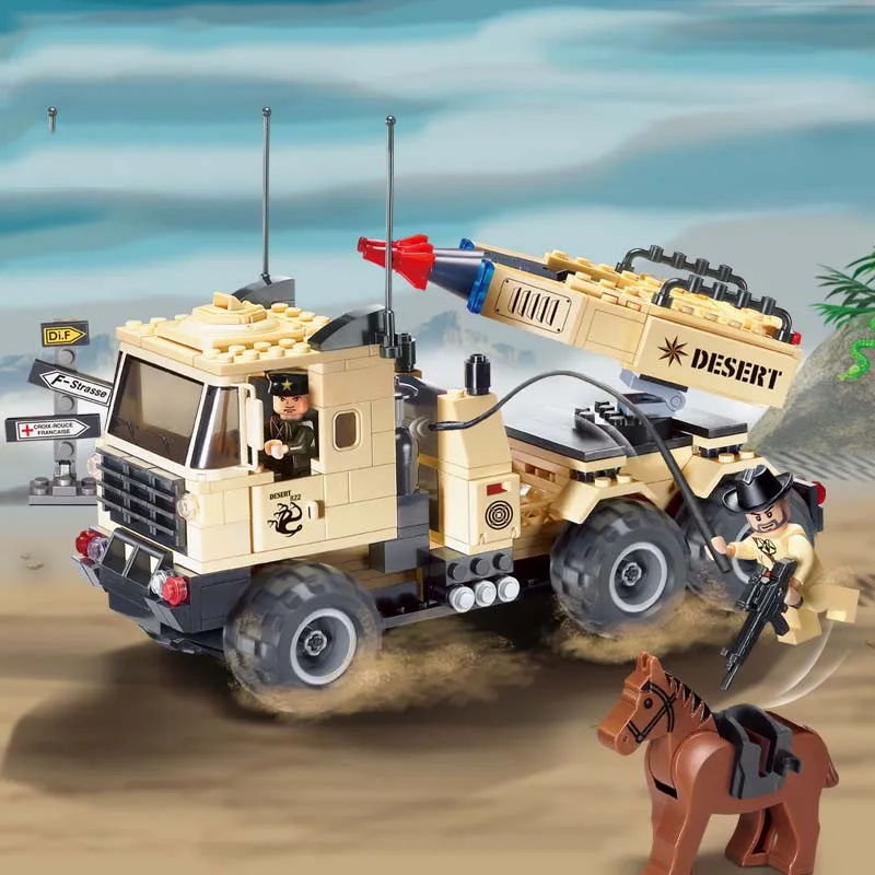 

310pcs Ww2 Military series Missile launch vehicle War horse Building Block Toy For Children Christmas gift