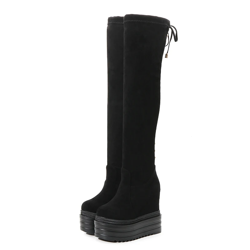 

Do Not Drop The over-the-knee boots, women's Thin stretch, cloth, thick-soled boots, High boots, 2018 New ZYW- 138-1