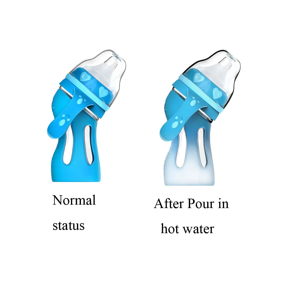 180/240 мл бутылочки для кормления ребенка с нормальным потоком, с углом наклона, устойчивые к падению, антиколиковые Бутылочки для молока для новорожденных с температурным зондированием