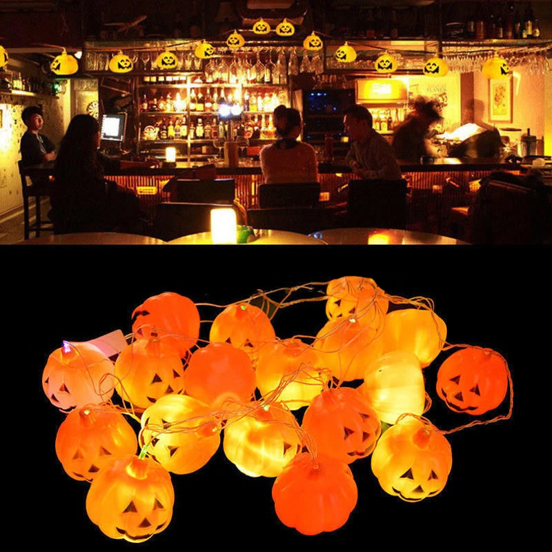 mayitr 16 led pumpkins string light pumpkin lights for halloween decoration supplies diy home party decor