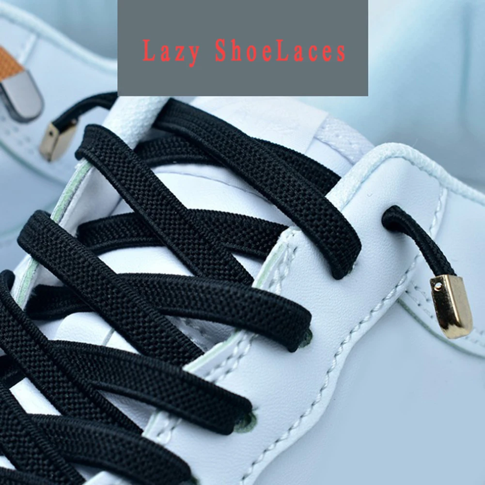 1 пара унисекс дикие плоские без шнуровки ленивые шнурки для полукедов ретикулированные эластичные шнурки для обуви шнуры металлические