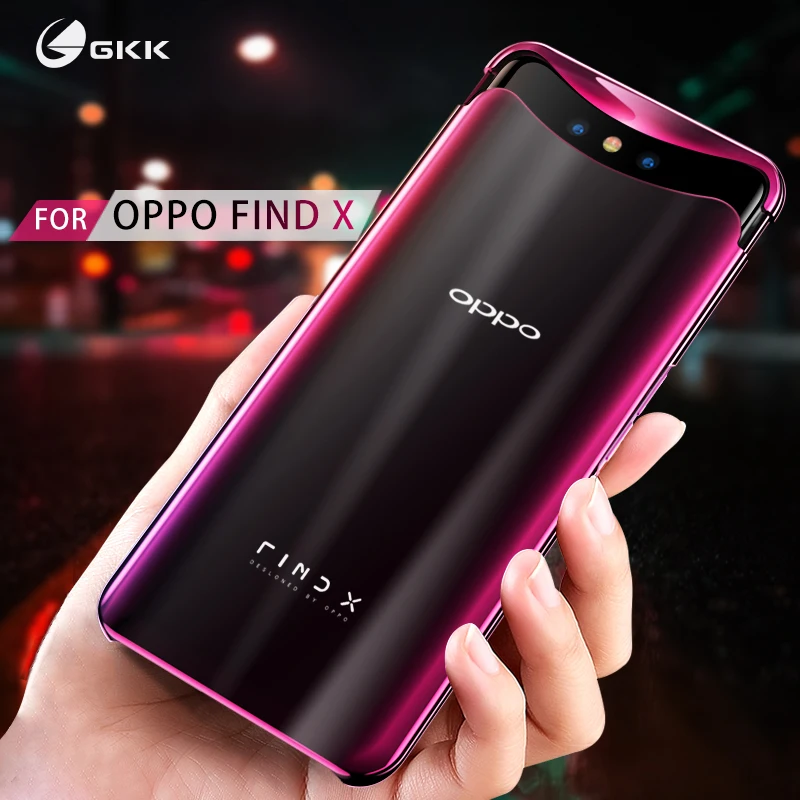 

GKK Plating Case Oppo Find X Case Plating Transparent Magnetic Anti-shock Hard PC Clear Thin Back Cover for Oppo Find X Coque