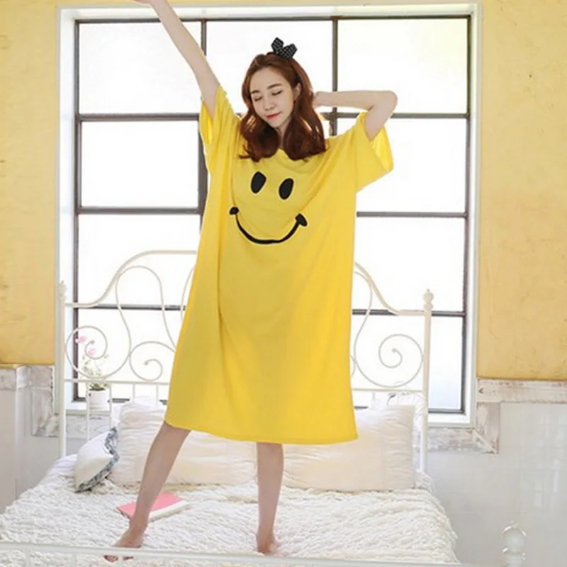 

Women nightgowns sleepshirts 2017 women sleepwear robe summer nightgown nightdress casual home dress womens cotton nightgown