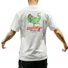 M-5XL 4XL 2019 dragon print dinosaur casual summer round neck men t shirt slim fit tee shirt homme print short sleeve tee