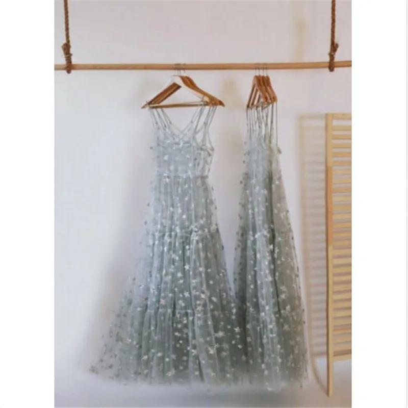 Women Sheer Mesh Long Dress New Sexy Lace Soild Color Dresses Ladies' Fashion See-through Summer Sleeveless Vestido Hot Selling | Женская
