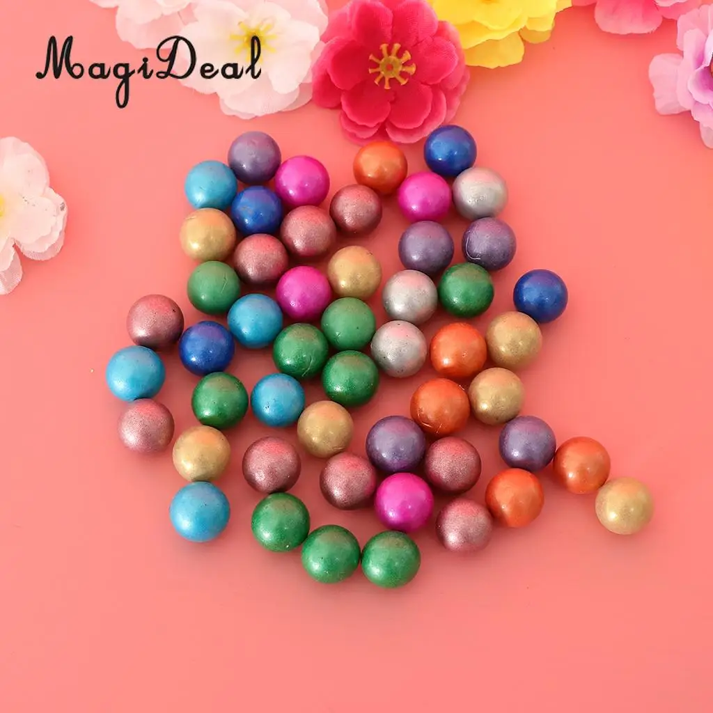 90 Pieces of 16mm Colored Glass Marbles, Kids Traditional Ball Game Toy Vase & Fish Tank Decoration #B