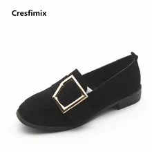 Cresfimix sapatos femininas/женская повседневная обувь черного цвета на плоской подошве; сезон весна-лето; женская уличная обувь для отдыха; удобная обувь