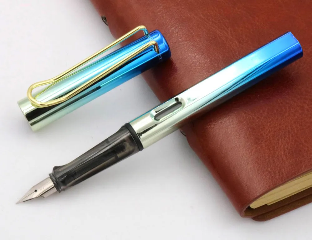 Студенческая ручка осанка для практики подарок синий EF перо авторучка