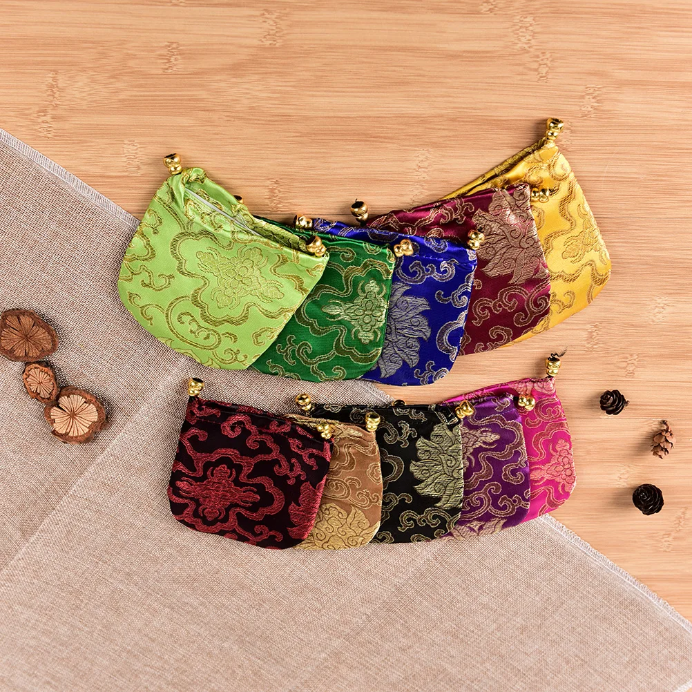 10PCS Drawstring Bags Jewelry Display Mini Coin Purses Women Jewelry Bag Chinese Silk Embroidery Packaging bags