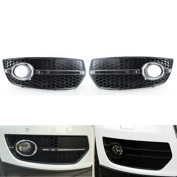 

Fit For Audi Q5 2009-2011 Front Bumper Grill Fog Light Lamp Covers Trim Black