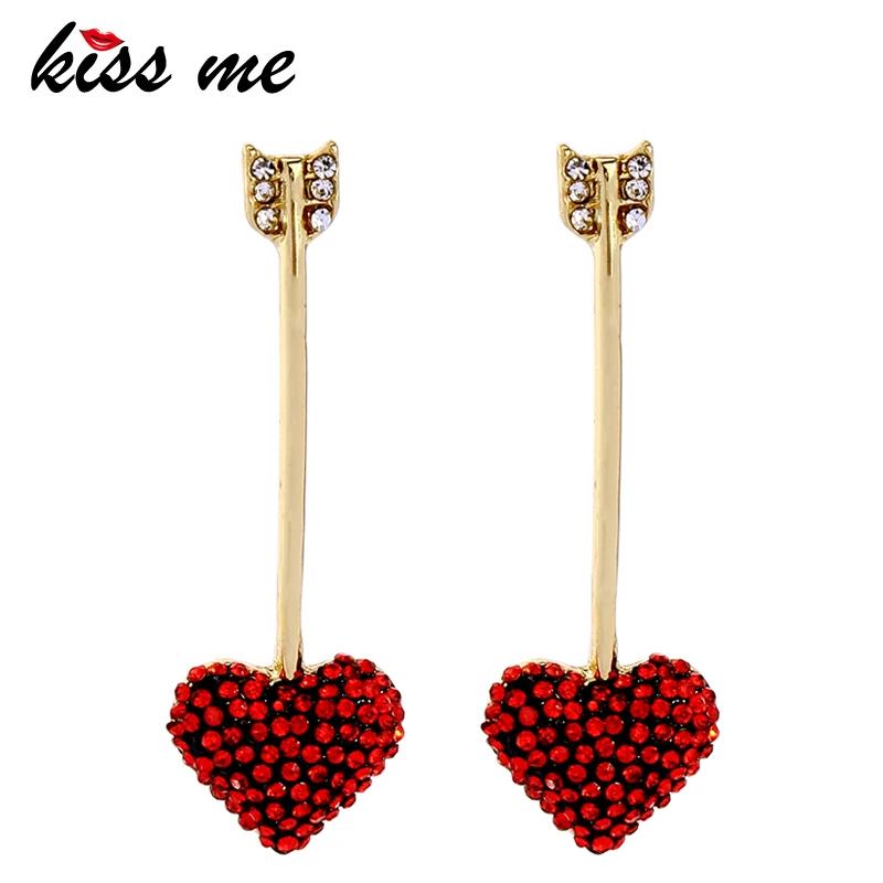 Женские серьги с кристаллами KISS ME в форме сердца романтические модные для женщин