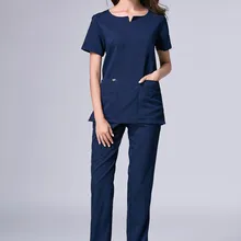 Новое поступление, европейские больничные скрабы с круглым вырезом, наборы для салона красоты, стоматологическая клиника, Рабочая форма, медицинские халаты, одежда для медсестер, доктора