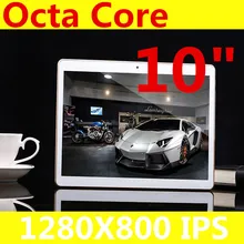10 “Tableta de la pulgada 1280X800 IPS Android4.4 Octa Core RAM 4 GB + 32 GB 5.0MP GPS 10” 3G MTK6592 Dual sim card Phone Call Tablets PC