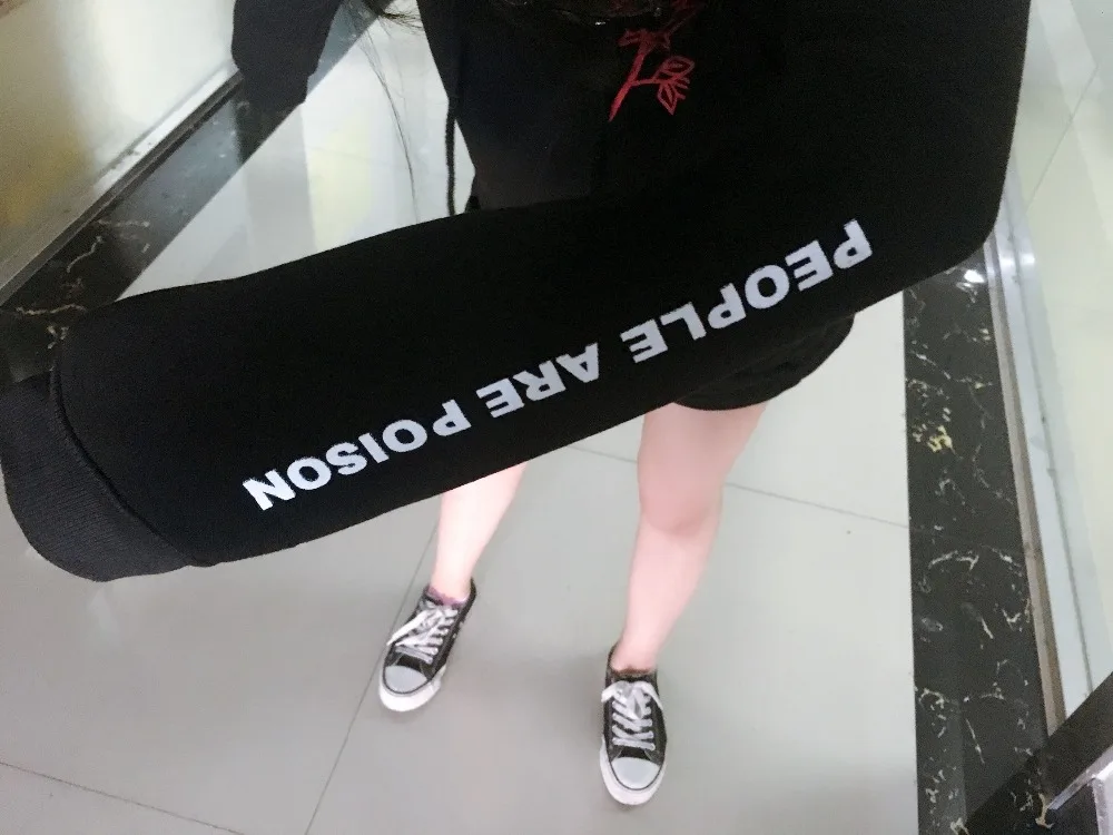 People Are Poison Rose Sleeve Print Hoodie Sweater Sweatshirt Black Tumblr Inspired Aesthetic Pale Pastel Grunge Aesthetics 2017 People Are Poison Rose Sleeve Print Hoodie Sweater Sweatshirt Black Tumblr Inspired Aesthetic Pale Pastel Grunge Aesthetics 2017